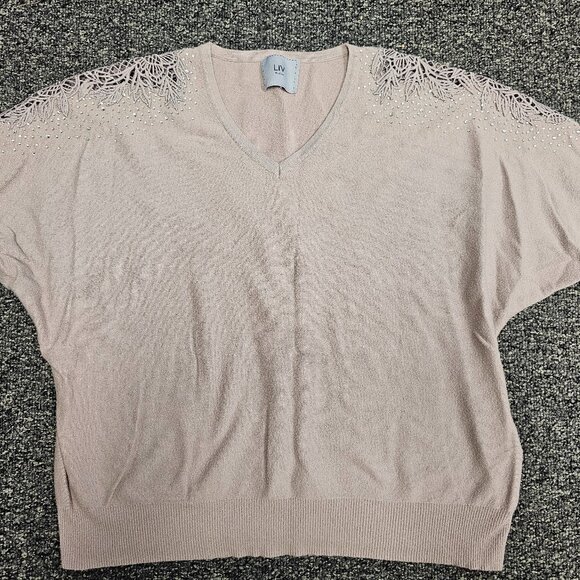 BOGO🎀Liv Milano Dusty Pink Sweater- Sz Large - Picture 1 of 6